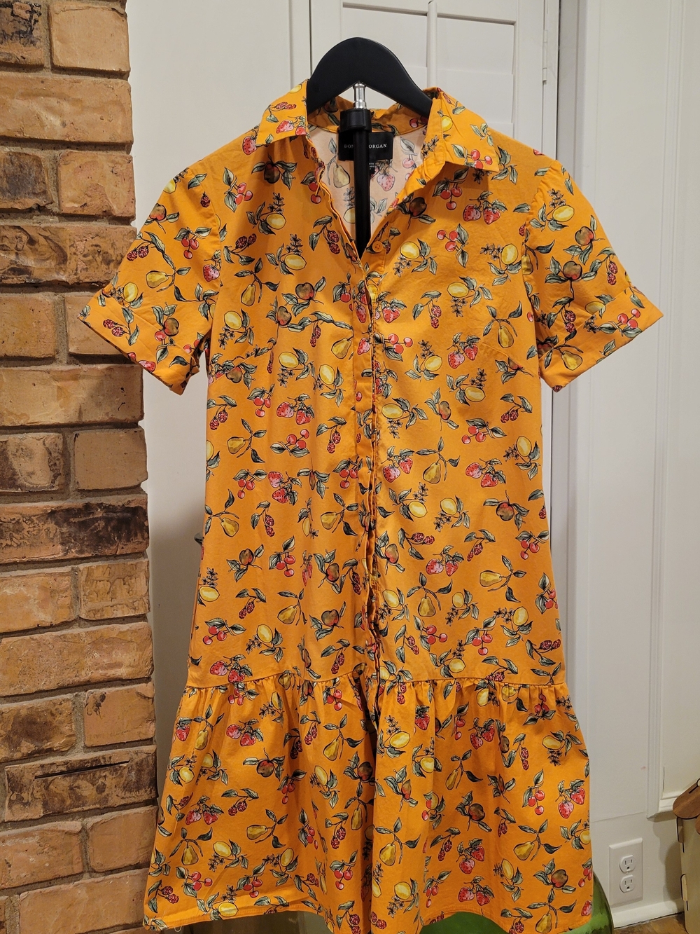 Sunny Lemon Print Short Sleeve Dress